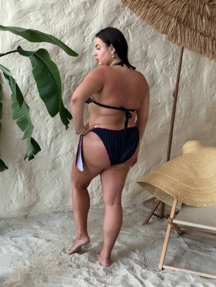 Купальник PLUS SIZE оригінального крою із квітами та яскравими деталями | Зображення 3