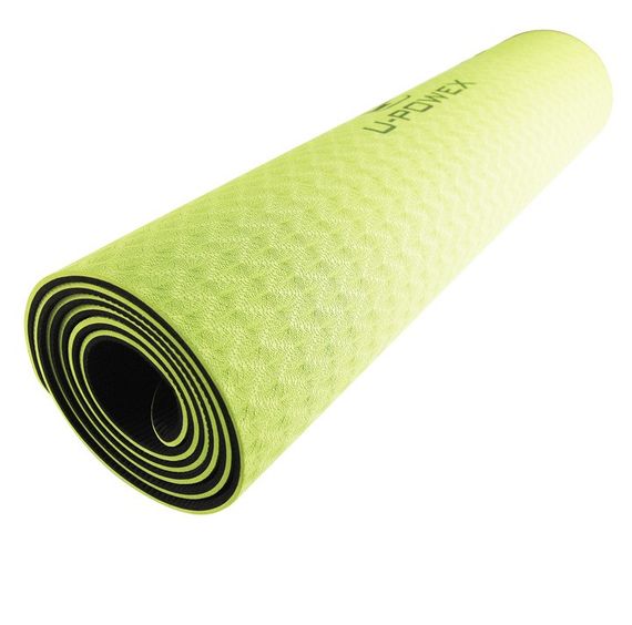Килимок для йоги та фітнесу U-POWEX TPE Yoga mat Green/Black (183х61х0.6) | Зображення 1