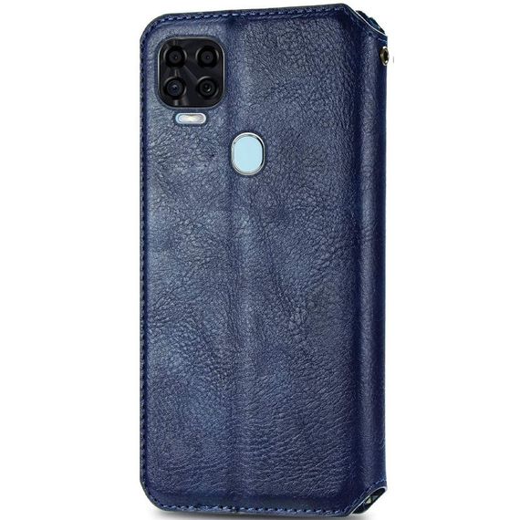 Шкіряний чохол-книжка GETMAN Cubic (PU) для ZTE Blade v2020 Штучна шкіра, Слот для візитки, Синій | Зображення 1
