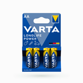 Батарейка лужна AA/LR6 (бл-4шт) VARTA Longlife Power