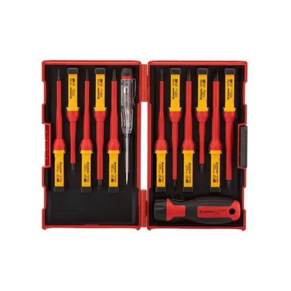 Набір ізольованих викруток з викруткою індикатором 14 од VDE (SL0.5 * 3.0 * 100мм, SL0.8 * 4.0 * 100мм, SL1.0 | Зображення 1