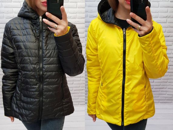 Куртка двостороння, арт.185, чорний / жовтий | Зображення 2