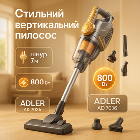 Вертикальний ручний пилосос з акумулятором Adler, Пилосос для прибирання вертикального типу ZW-66