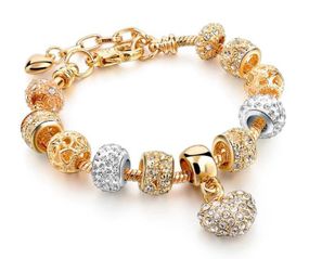 Женский браслет Primo Heart с шармами - Gold Silver