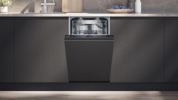 Посудомийна машина Siemens вбудована, 10компл., A+++, 45см, дисплей, 3й кошик, Zeolith, чорний (SR65ZX65MK) | Зображення 8