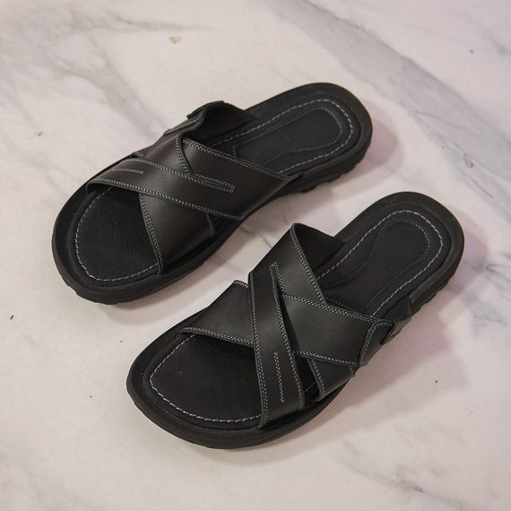 Шкіряні чоловічі шльопанці 46 47 48 49 50 розмір тапки | Зображення 2