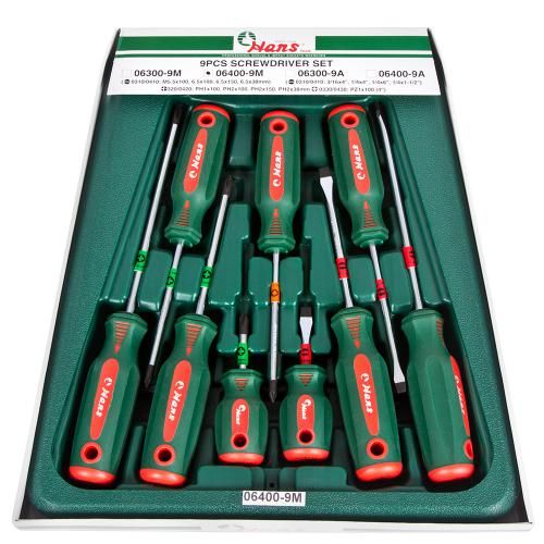 Набір викруток шліц и хрест 9 предметів (06400-9M) HANS