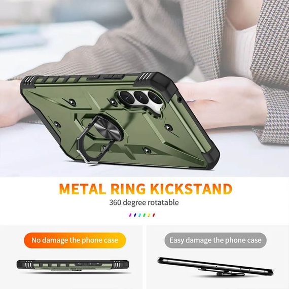 Ударопрочный чехол Pathfinder Ring для Samsung Galaxy A14 4G/5G Зеленый / Army Green | Зображення 5