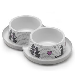 Миска подвійна для котів Moderna Double Trendy Dinner, 2 х 350 мл, білий
