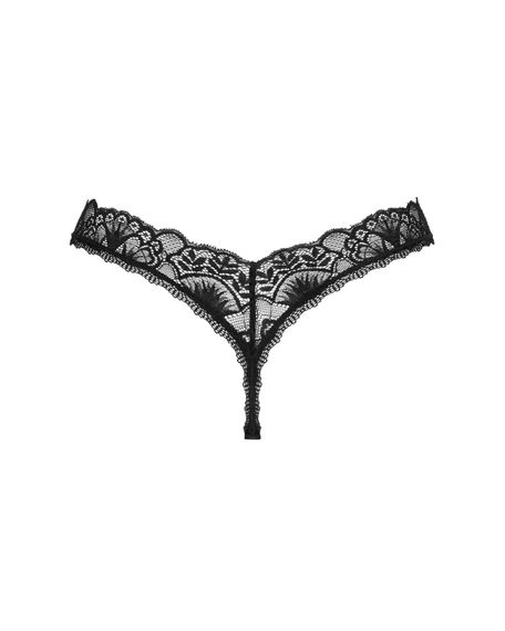 Мереживні стрінги Obsessive Donna Dream thong XL/2XL Black, низька посадка | Зображення 3