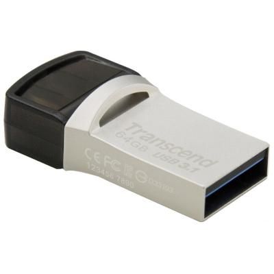 USB флеш накопичувач Transcend 64GB JetFlash 890S USB 3.1 (TS64GJF890S) | Зображення 1