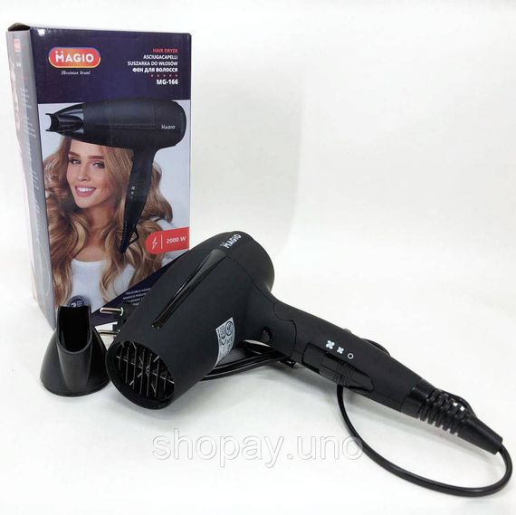 Классический фен для сушки и укладки волос, Электрофен с насадками, Фен для укладки волос салонный MP-38 | Зображення 3
