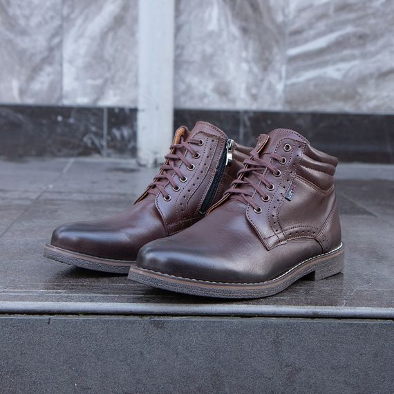 Тепле зимове взуття 43 розмір. Черевики з натуральної шкіри та хутра | Зображення 1