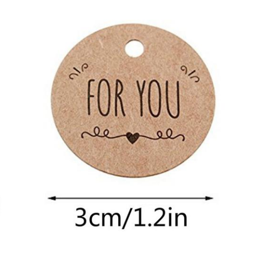 Бірка підвісна з крафтового паперу  For you (100 шт) | Зображення 1