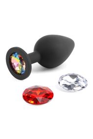 Анальний корок зі знімним каменем GLAMS XCHANGE ROUND MEDIUM