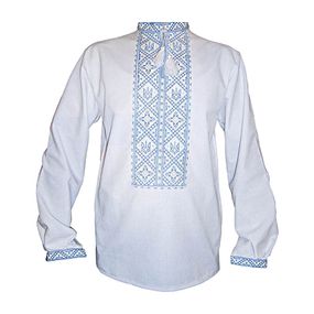 Рубашка Украинская вышиванка 525 цвет белый размер L/XL