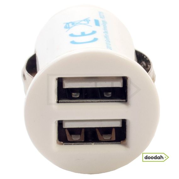 Зарядний пристрій для USB від прикурювача - Griffin Mini Dual USB White | Зображення 1