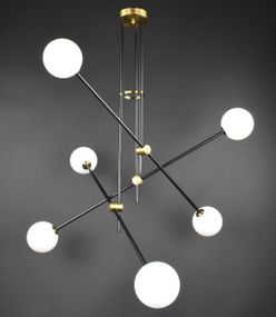 Люстра стельова на 6 лампочок 27517 Чорний 78-115х96х96 см.