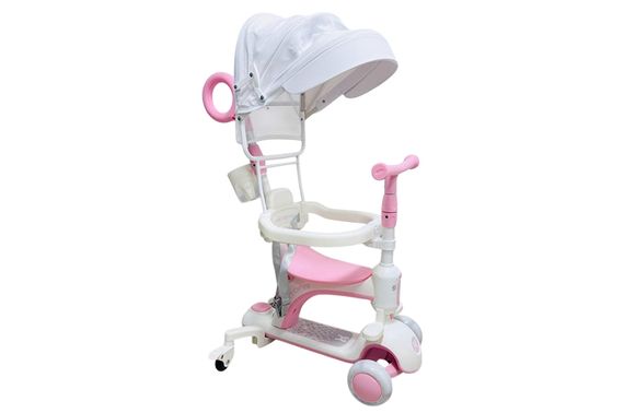 Самокат Smart Baby 669 Pink трансформер з дашком Maraton