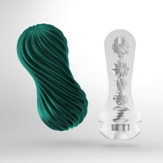 Мастурбатор Tenga FLEX Fizzy Green с изменяемой интенсивностью, можно скручивать, вакуум sexstyle | Зображення 1