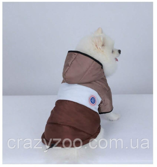 Куртка для собак та котів EcoToys Coffee-Grey XXXL сіро-коричнева A: 44 см B: 61 см C: 43 см X-7002 | Зображення 2
