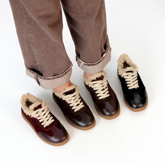 Шикарні чорні кросівки утеплені натуральна шкіра + замша | Зображення 9