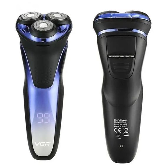 Електробритва акумуляторна з вологозахистом VGR V-306 / Чоловічий тример для бороди з USB-зарядкою | Зображення 3