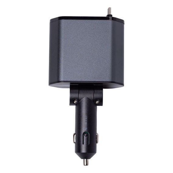 Автомобільний зарядний пристрій з висувними кабелями та портами USB-A/USB-C HP-C1 | Зображення 2