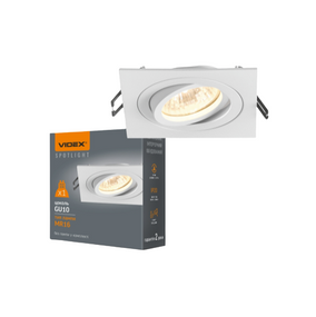 LED Світильник врізний під лампу GU10 30W квадратний білий VL-SPF08S-W Videx