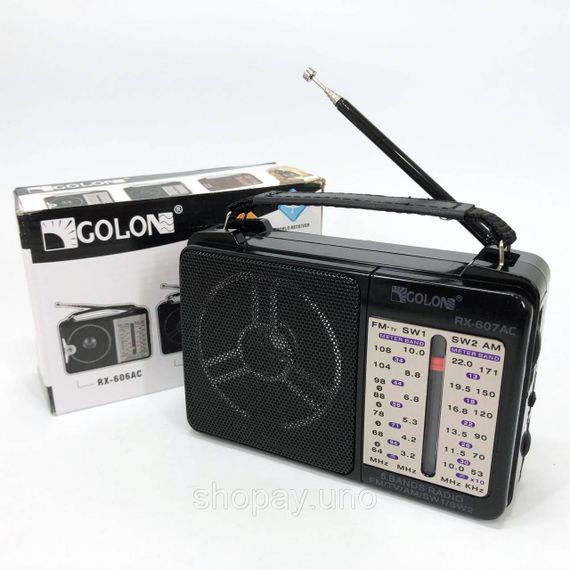 Плеєр мп3 з радіо фм GOLON RX-607 AC, Радіоприймач ретро AM FM, Радіоприймач з потужним прийомом WX-67 | Зображення 5