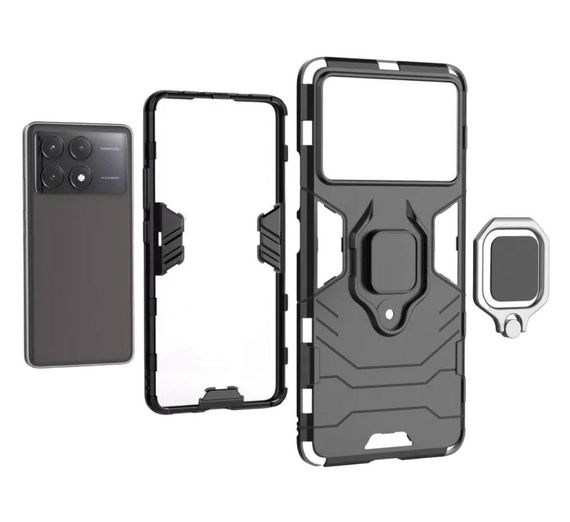 Чохол бампер Primolux Ring Armor для Xiaomi Redmi K70E / Poco X6 Pro - Black | Зображення 4