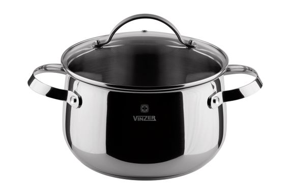 Каструля Vinzer Culinaire 50168, 7 л, 24 см, з нержавіючої сталі з кришкою, для всіх типів плит | Зображення 1