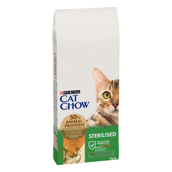 Сухой корм для стерилизованных котов с индейкой Cat Chow Sterilized Turkey 15 кг | Зображення 1