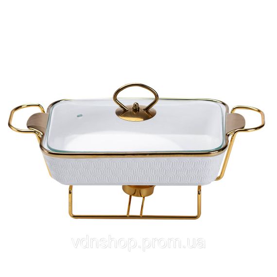 Мармит фарфоровый на 1 литр на металической подставке HP1013 | Зображення 4