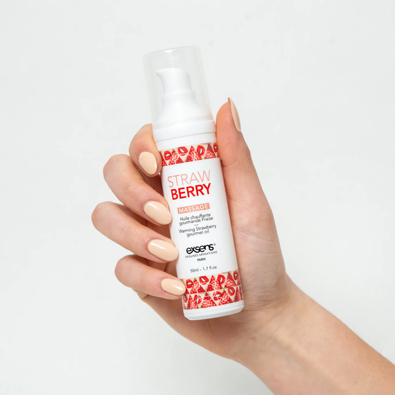 Масажна олія EXSENS Strawberry 50 мл розігрівальна, без цукру, без парабенів, їстівна | Зображення 3