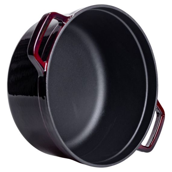 Кокотниця чавунна емальована 4,5 л, бургунді Yiwu HP-FLG-11 burgundy | Зображення 4