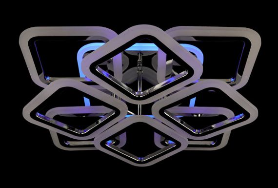 Люстра світлодіодна стельова LED світильник для квартири на стелю лед з пультом 25752 Хром 11х50х50 см. | Зображення 7