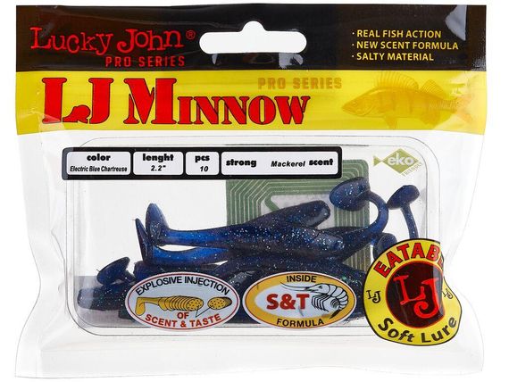 Виброхвосты съедоб. искусст. LJ Лаки Джон Pro Series MINNOW 2.2in/T52 10 шт в упаковке. | Зображення 1