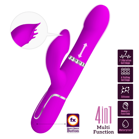 Вібромасажер із поступальним рухом серії Pretty Love - Falin Twinkled Tenderness Purple 7 vibration functions 4 rolling Sex Aura | Зображення 1