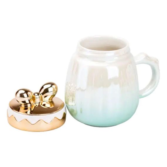 Чашка фарфоровая 500 мл с крышкой Зеленая HP7194GR | Зображення 1