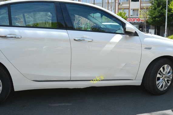 Молдинг дверний (4 шт, нерж) OmsaLine - Італійська нержавійка для Fiat Tipo 2016- рр | Зображення 3