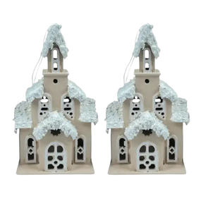 Декоративний новорічний будиночок з дерева 10*12*25 см Капучино 28124500