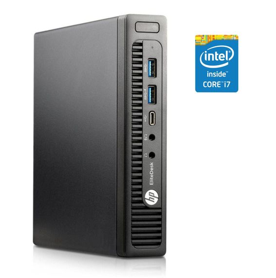 Неттоп HP EliteDesk 800 G2 Mini USFF / Intel Core i7-6700T (4 (8) ядра по 2.8 - 3.6 GHz) / 16 GB DDR4 / 128 GB SSD / Intel HD Graphics 530 б/в