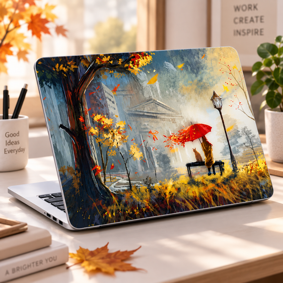 Чохол-накладка для MacBook Air 13 33×23 см «Осінній дощ» — жорсткий захисний кейс з принтом | Зображення 2