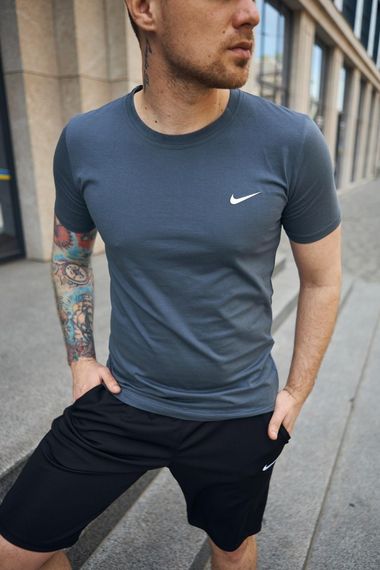 Комплект чоловічий Nike: футболка темно-сіра + шорти чорні (9972067855) | Зображення 2