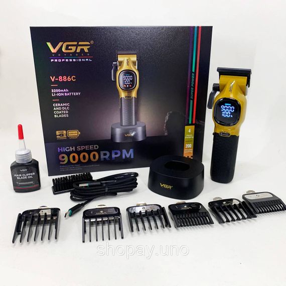 Машинка для стрижки посіченого волосся VGR V-886C GOLD, Чоловічий тример для окантовки OX-26 | Зображення 7