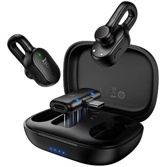 Петличний бездротовий мікрофон Hoco L27 Ice Type-C Black
