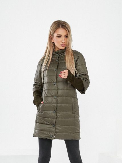 Довга куртка з відстібним рукавом, арт.205/2, хакі
