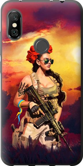 Чехол на Xiaomi Redmi Note 6 Pro Украинка с оружием "5316u-1551-17620"