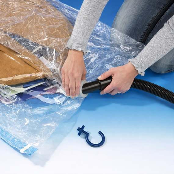 Вакуумный пакет Vacuum Bag для хранения одежды 80x100 см Прозрачные | Зображення 6